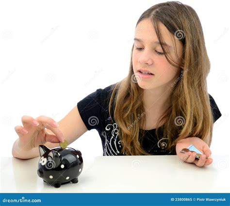 Happy Teenager With Euro Money Savings Stock Image Image Of Bank