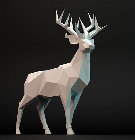 3d Model Deer Lowpoly Polygonal Vr Ar Low Poly Cgtrader