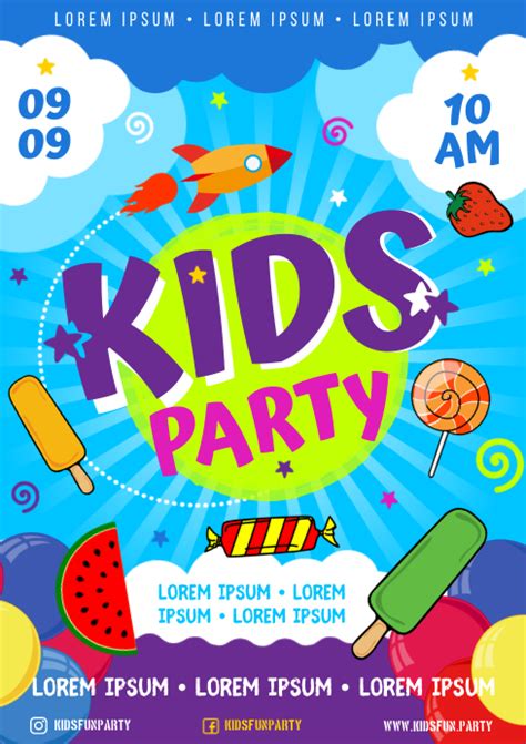 Kids Party Poster Template Postermywall