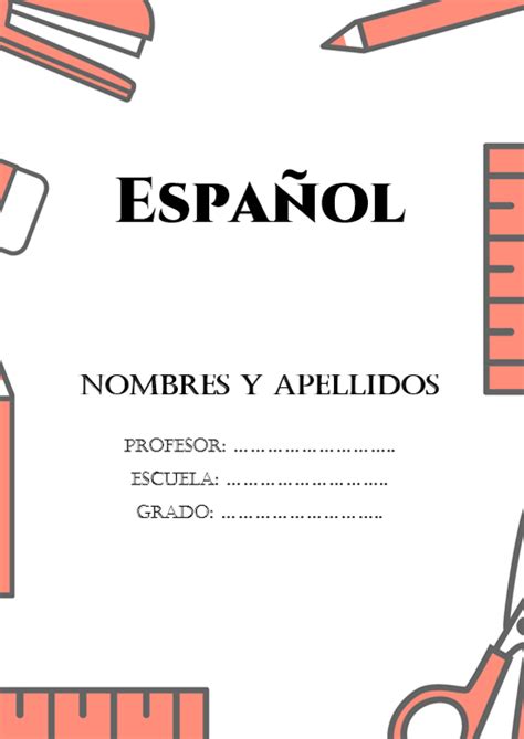 ᐉ 20 Portadas De Español Para Imprimir Gratis