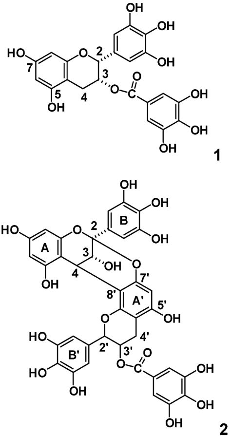 Structures Of Epigallocatechin O Gallate Egcg And