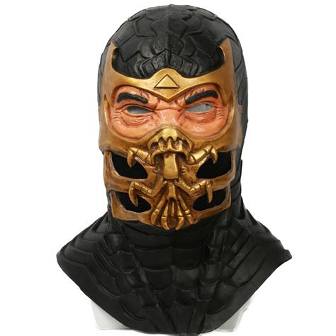 X Costume Mortal Kombat 9 Scorpion Mask Game Cosplay Props Full Head