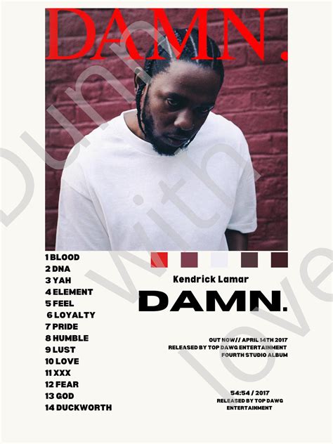 DAMN KENDRICK LAMAR Album Cover - Etsy