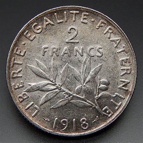 1918 France 2 Francs Nice Collectible Silver Coin Coins Silver Coins