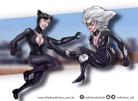 Catwoman Vs Black Cat Selinakyle Feliciahardy Marvel Comics Fanart