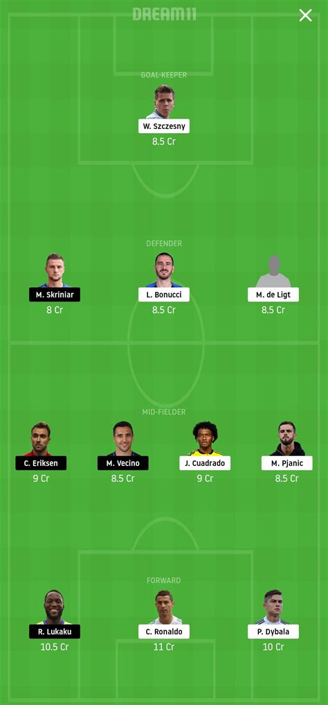 Inter vs juventus | top 10 coppa italia goals | brozovic, perisic, adriano, adani. JUV VS INT Dream11 Prediction, Live Score & Juventus Vs Inter Milan Football Match Dream11 Team ...