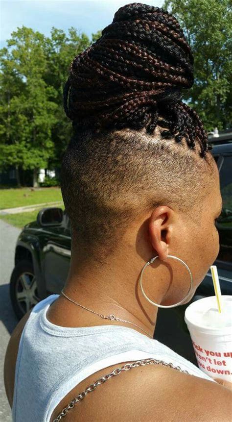 Shaved Sides With Boxed Braids Cornrows Undercut Braided Hairstyles