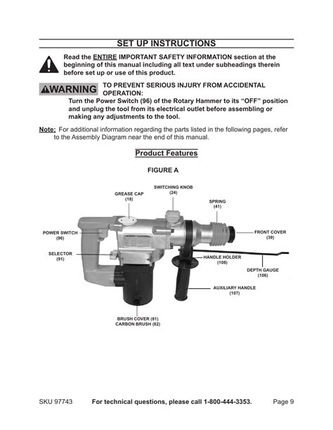 Set Up Instructions Product Features Chicago Electric Rotary Hammer