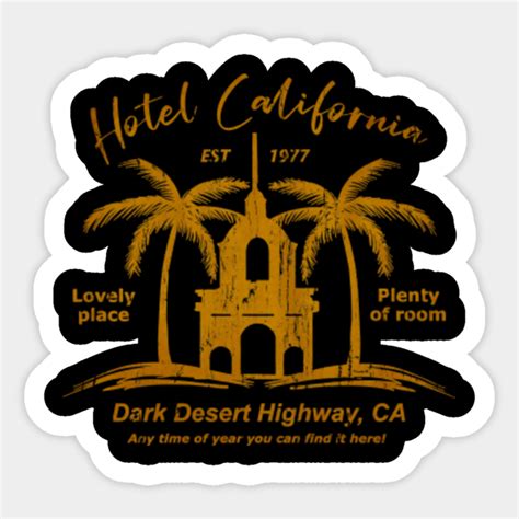 Hotel California Est 1977 Vintage Edition Hotel California Sticker