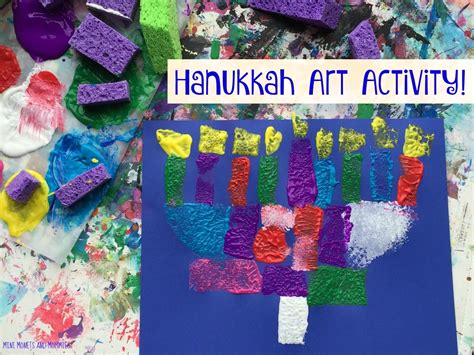 Hanukkah Kids' Craft: Sponge Print Menorah | Hanukkah art, Hanukkah for kids, Hanukkah