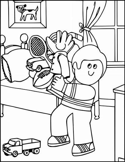 Cleaning Boy Coloring Pages Clean Colouring Drawing