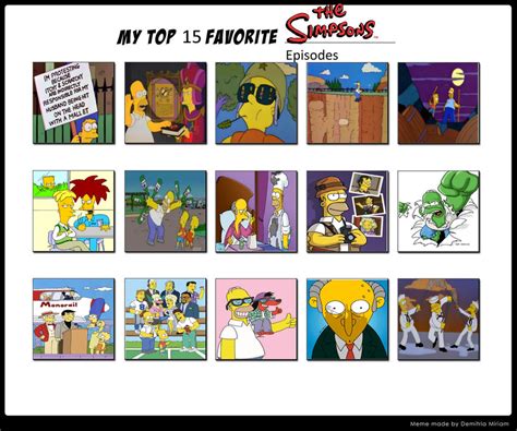 Top 15 Favorite Simpsons Episode By Dairugger On Deviantart
