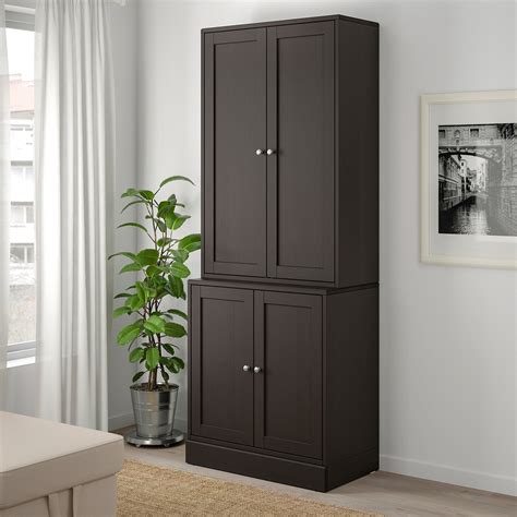 Havsta Storage Combination With Doors Dark Brown 81x47x212 Cm Ikea