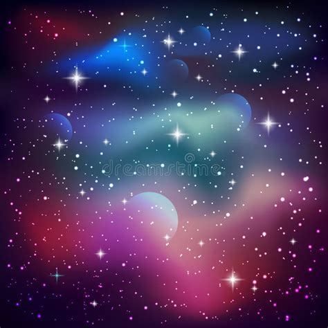 Space Background With Sparkling Stars Stock Vector Illustration Of