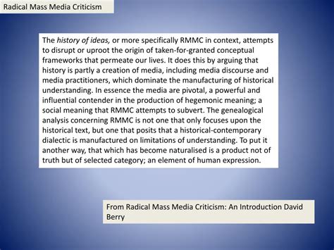 Ppt Radical Mass Media Criticism Powerpoint Presentation Free