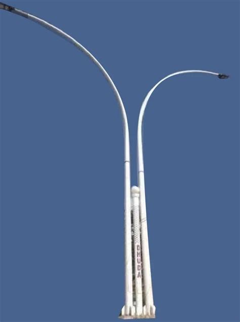8 Meter Mild Steel Dual Arm Conical Street Light Pole For 240 V At Rs