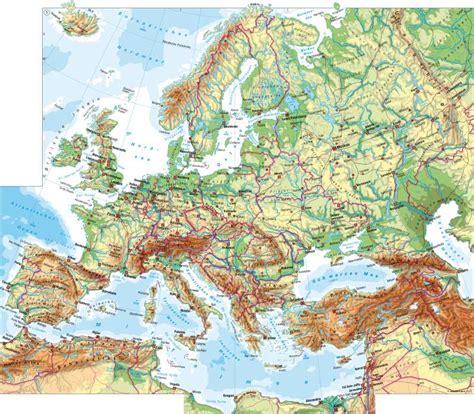 Landkarte Europa Physisch