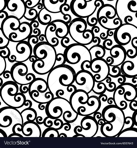 Black And White Swirl Seamless Pattern Royalty Free Vector