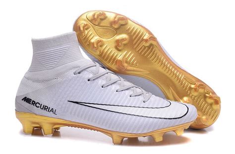 Nike cr7 vitorias white and gold