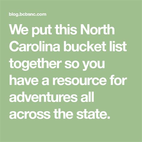 The Ultimate North Carolina Bucket List Point Of Blue Bucket List