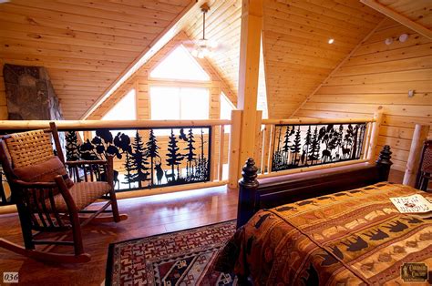 Log Home Loft Bedroom With Custom Railings Colonial Concepts Log