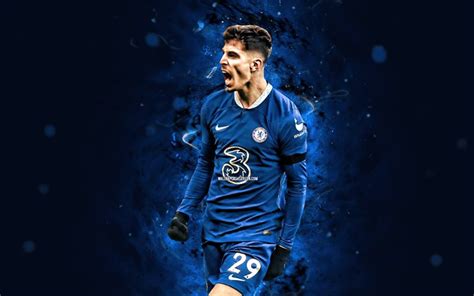 Download Kai Havertz 4k 2023 Blue Neon Lights Chelsea Fc Premier