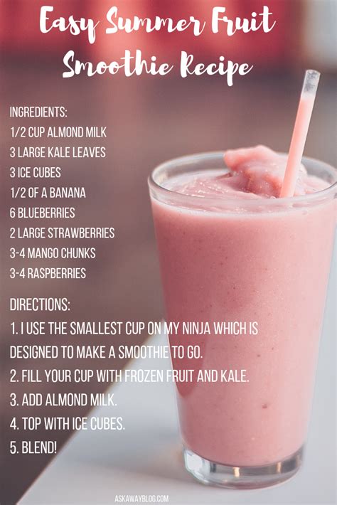 Ask Away Blog Easy Summer Fruit Smoothie Recipe