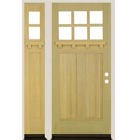 Krosswood Doors 36 In X 80 In 6 Lite Craftsman Left Hand Unfinished