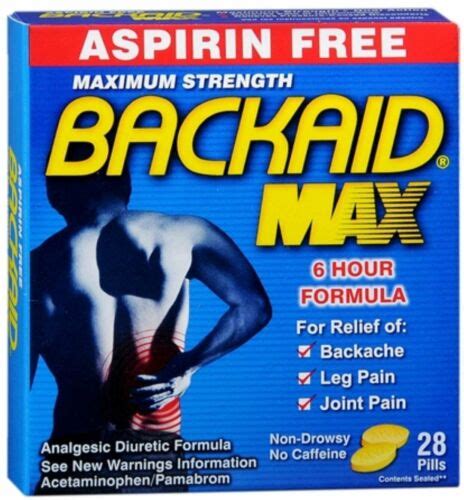 Backaid Max Maximum Strength Acetaminophen Caplets Aspirin Free 28 Ct