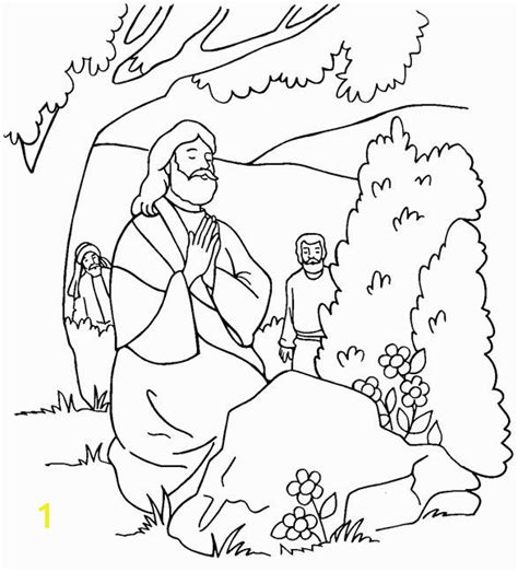 Jesus Praying In The Garden Of Gethsemane Coloring Page Divyajanan