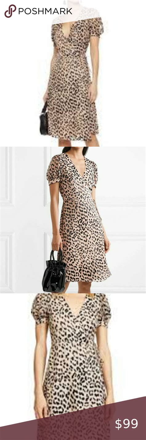 Alice Olivia Dress Rosette Leopard Wrap Midi Dress Silk Wrap Midi Dress Printed Midi Dress