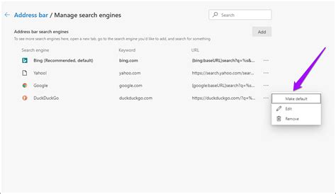 How To Change Search Engine In Microsoft Edge Chromium Moyens Io