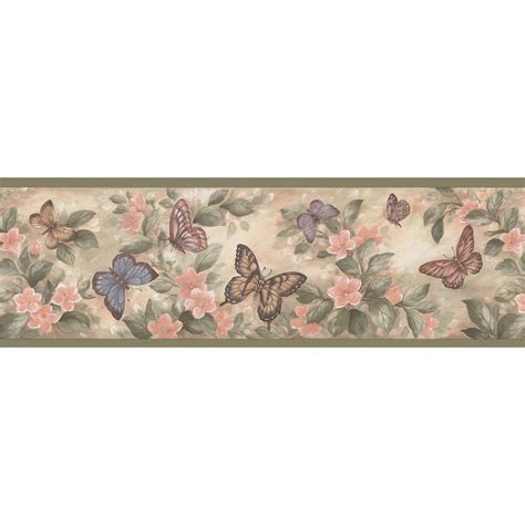 If the walls are not plumb, subtract the width of the border from the shortest wall. Brewster Pastel Butterflies Wallpaper Border Sample ...