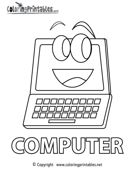 Computer Coloring Page A Free Educational Coloring Printable