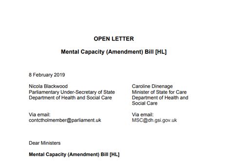 More Than 100 Social Care Organisations Oppose Mental Capacity Amendment Bill