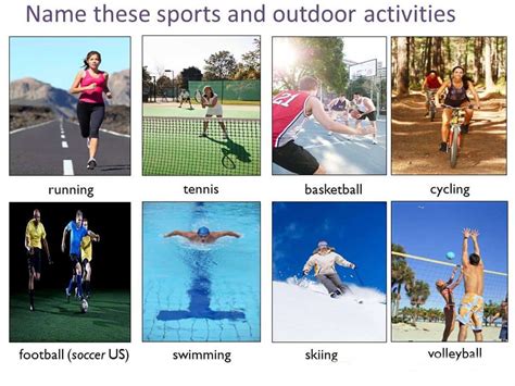 Outdoor Activities Vocabulary In English Eslbuzz