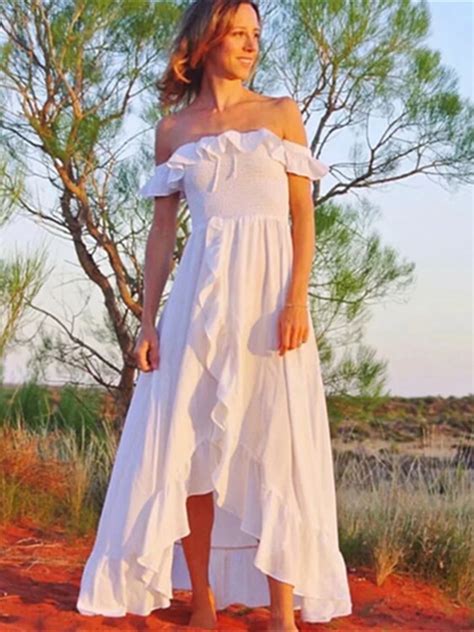 Udaipur White Maxi Dress Women Summer Vintage Off Shoulder Strapless