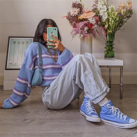 90s Aesthetic Style Knitted Sweater In 2021 Retro Outfits Vintage Outfits Cute Casual Outfits
