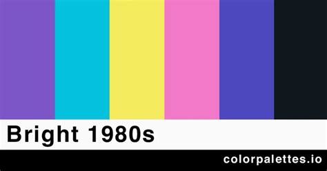 Bright 80s Color Palette Color Palettes