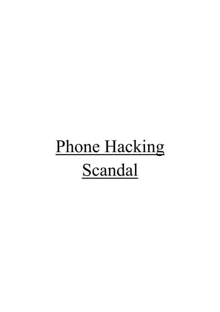 Phone Hacking Scandal 2 Pdf