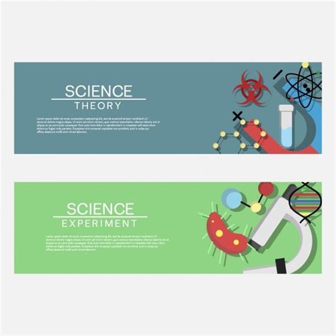 Free Vector Coloured Science Banners