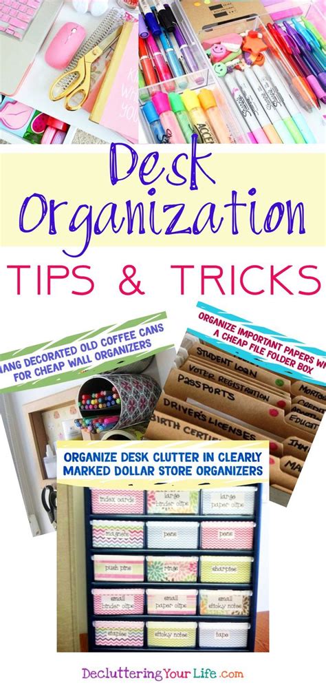 A good system of desk organization is critical to home office organization because the desktop becomes the catch all for everything. Desk Organization Ideas - Simple Tips & DIY Ideas For Your ...