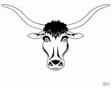 Longhorn Coloring Head Drawing Printable Supercoloring Cattle Clipart Cartoon Template Categories sketch template