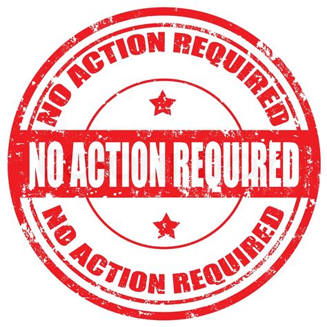 No Action Required Stamp Stock Vector Colourbox