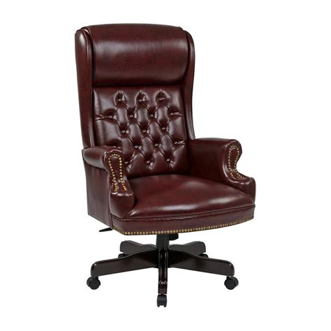 Office depot recalls desk chairs due to pinch hazard. Work Smart Oxblood Vinyl High Back Executive Office Chair ...