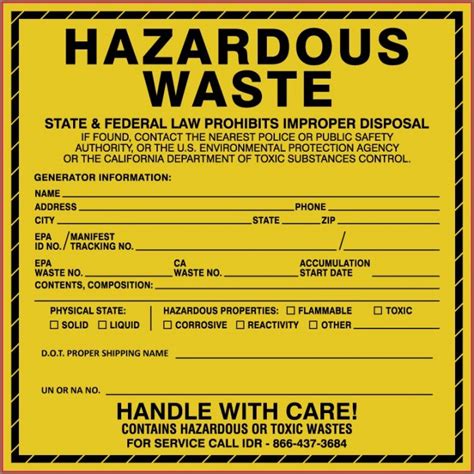 Hazardous Waste Label Template Philippines Templates Resume Examples