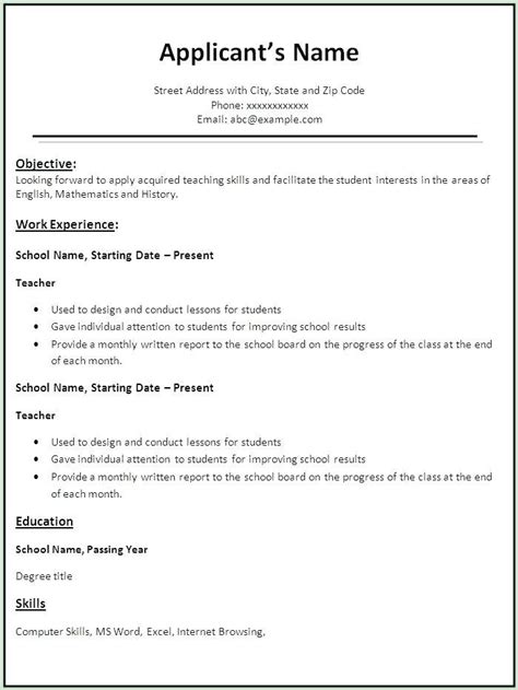An outline of a person's educational and professional history, usually prepared for job applications. Fresher Resume Format For English Teacher - BEST RESUME EXAMPLES