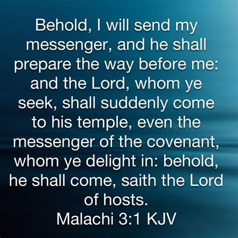 Malachi 31 Behold I Will Send My Messenger And He Shall Prepare The