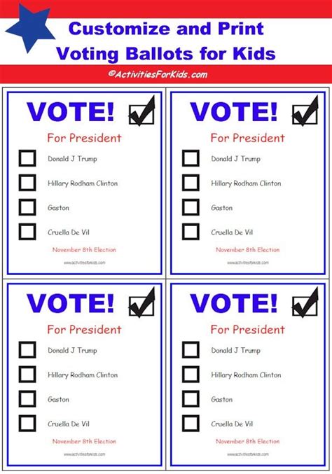 free voting template printable templates