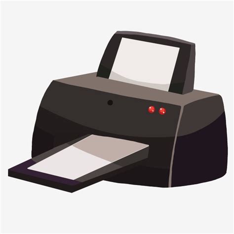 Printer Electronics Illustration Black Printer Cartoon Office